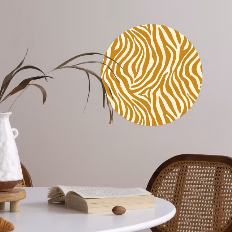 Behangcirkel - Zebra - Klassiek - Oker - Geel — 4
