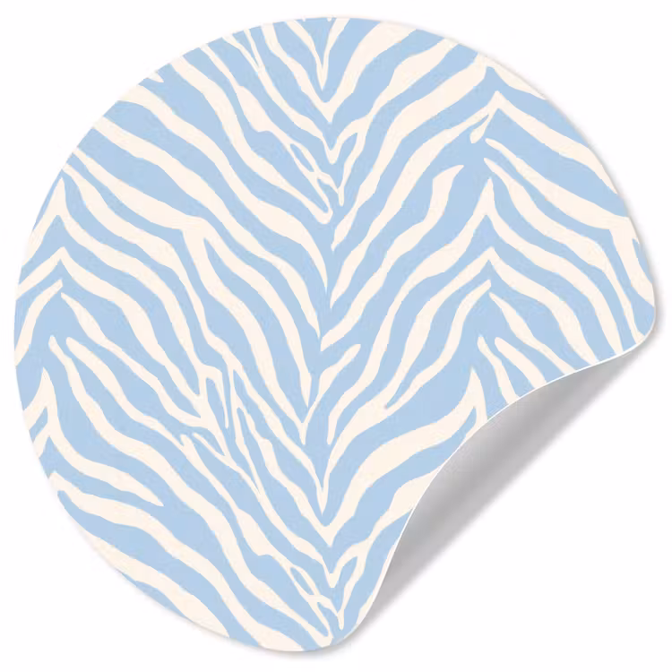 Behangcirkel - Zebra - Motief - Blauw - Wit — 1