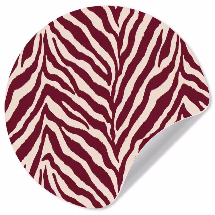 Behangcirkel - Zebra - Motief - Bordeaux - Rood — 1