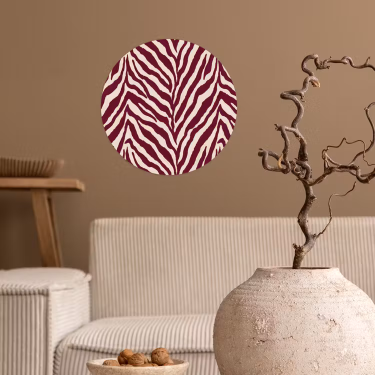 Behangcirkel - Zebra - Motief - Bordeaux - Rood — 2