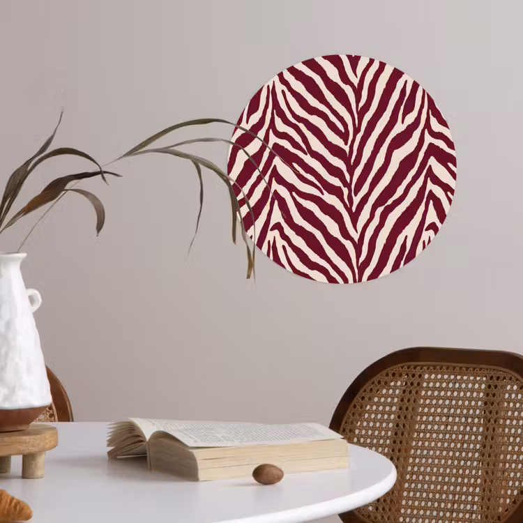 Behangcirkel - Zebra - Motief - Bordeaux - Rood — 4