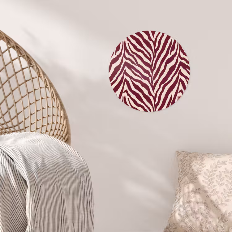 Behangcirkel - Zebra - Motief - Bordeaux - Rood — 5