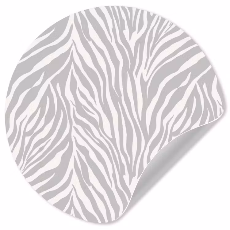 Behangcirkel - Zebra - Motief - Grijs — 1
