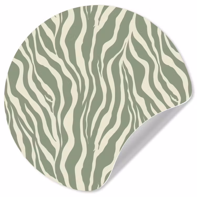 Behangcirkel - Zebra - Motief - Groen — 1