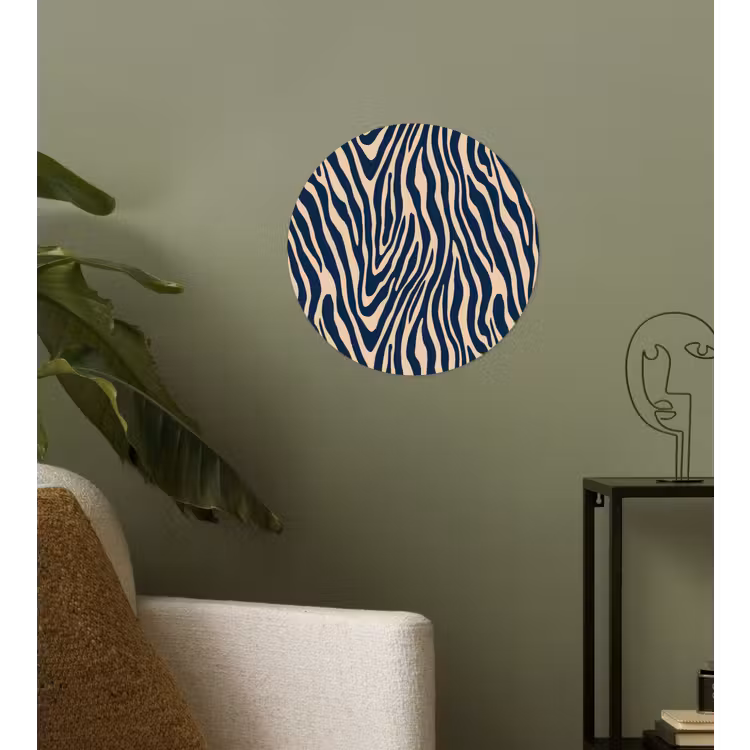 Behangcirkel - Zebra - Patroon - Blauw - Beige — 3