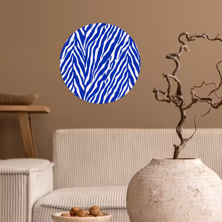 Behangcirkel - Zebra - Patroon - Kobalt - Blauw — 2