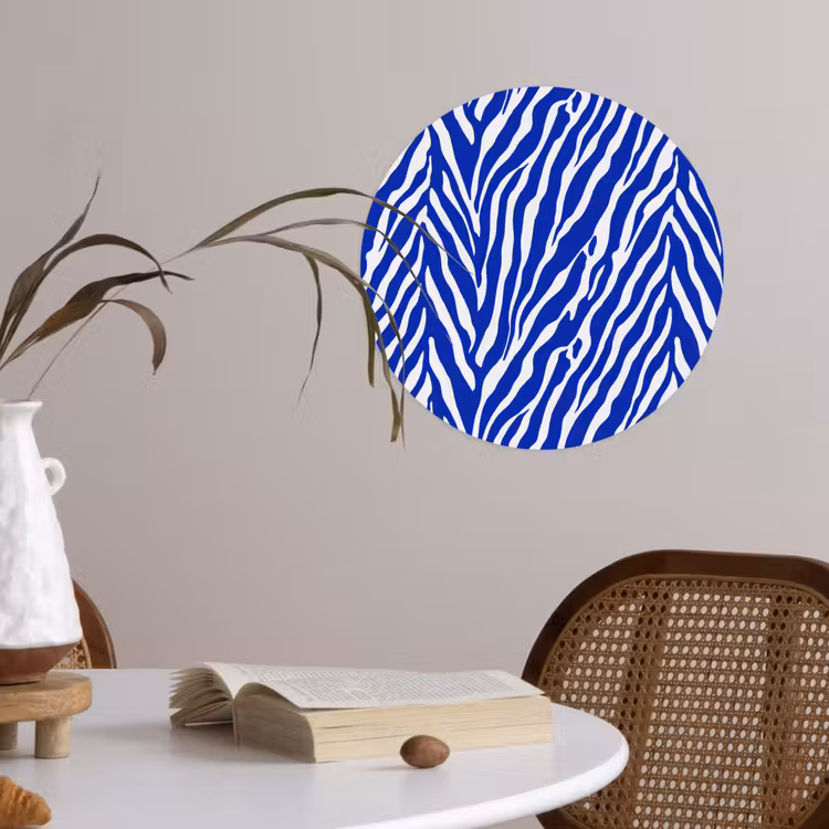 Behangcirkel - Zebra - Patroon - Kobalt - Blauw — 4
