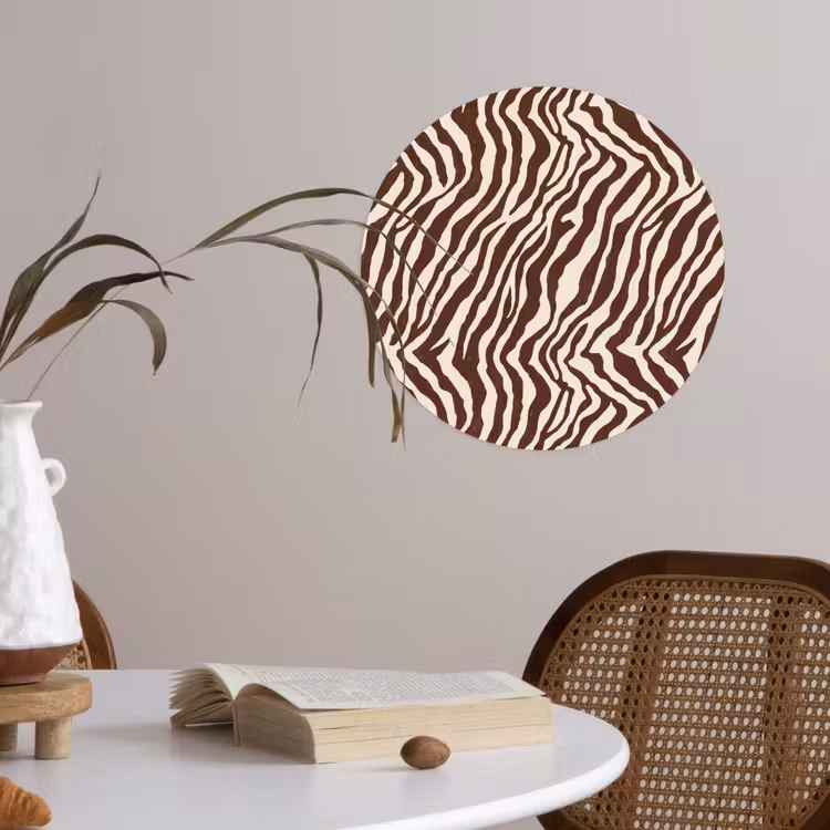 Behangcirkel - Zebra - Patroon - Zwart - Wit — 4