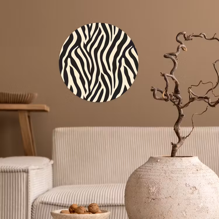 Behangcirkel - Zebra - Print - Klassiek - Zwart — 2