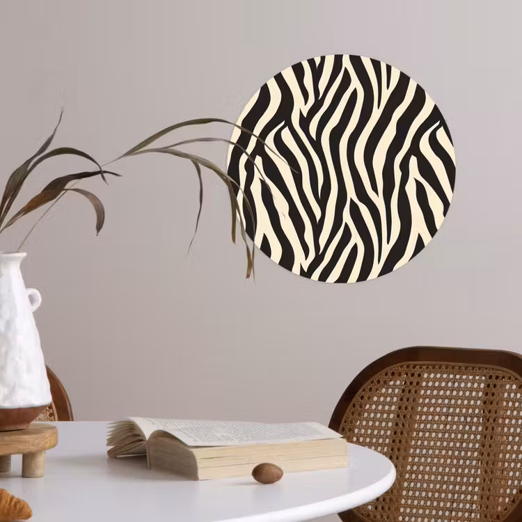 Behangcirkel - Zebra - Print - Klassiek - Zwart — 4