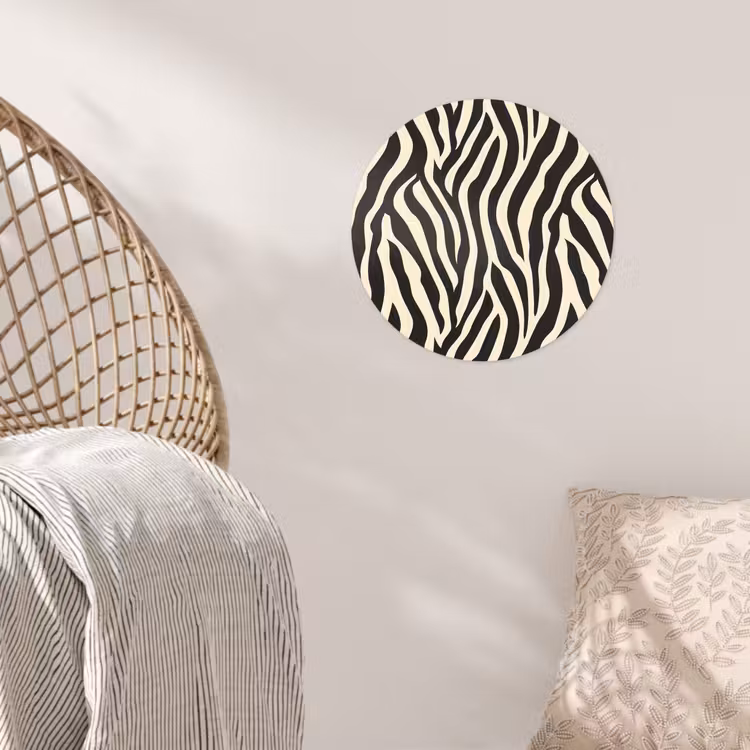 Behangcirkel - Zebra - Print - Klassiek - Zwart — 5