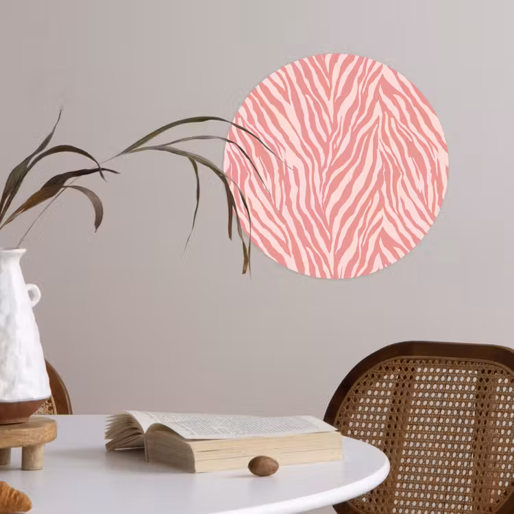 Behangcirkel - Zebra - Print - Roze — 4