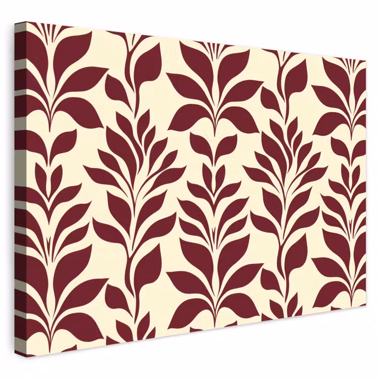Buiten canvas - Abstract - Bladeren - Burgundy — 1