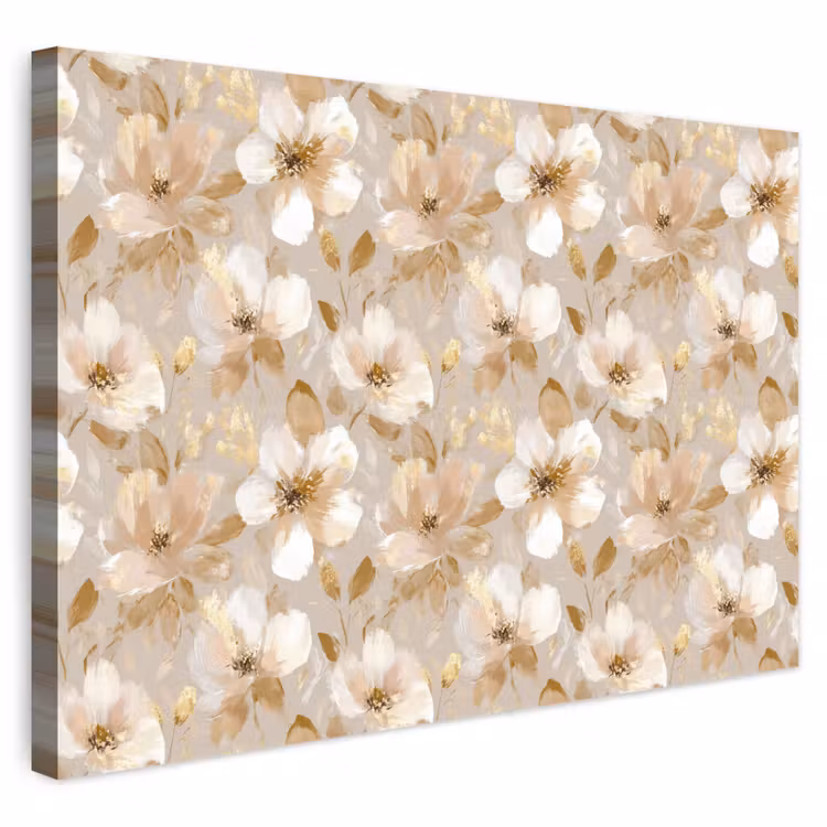 Buiten canvas - Bloemen - artistiek - Goud — 1