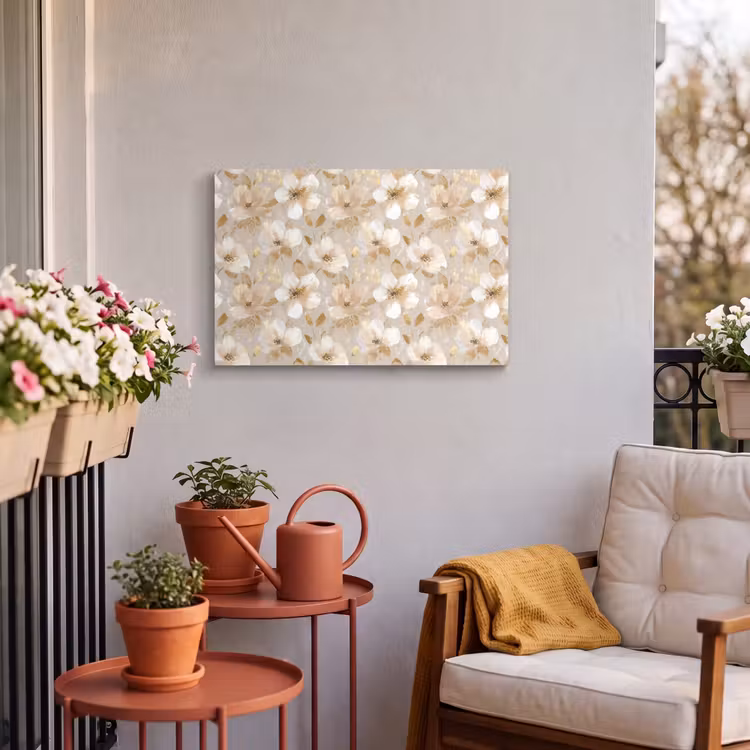 Buiten canvas - Bloemen - artistiek - Goud — 3