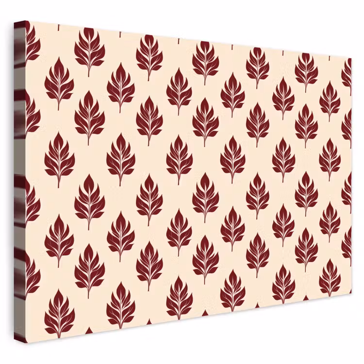Buiten canvas - Botanisch - Patroon - Bordeaux — 1