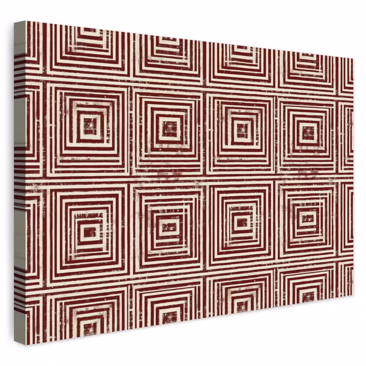 Buiten canvas - Geometrisch - Patroon - Rood — 1