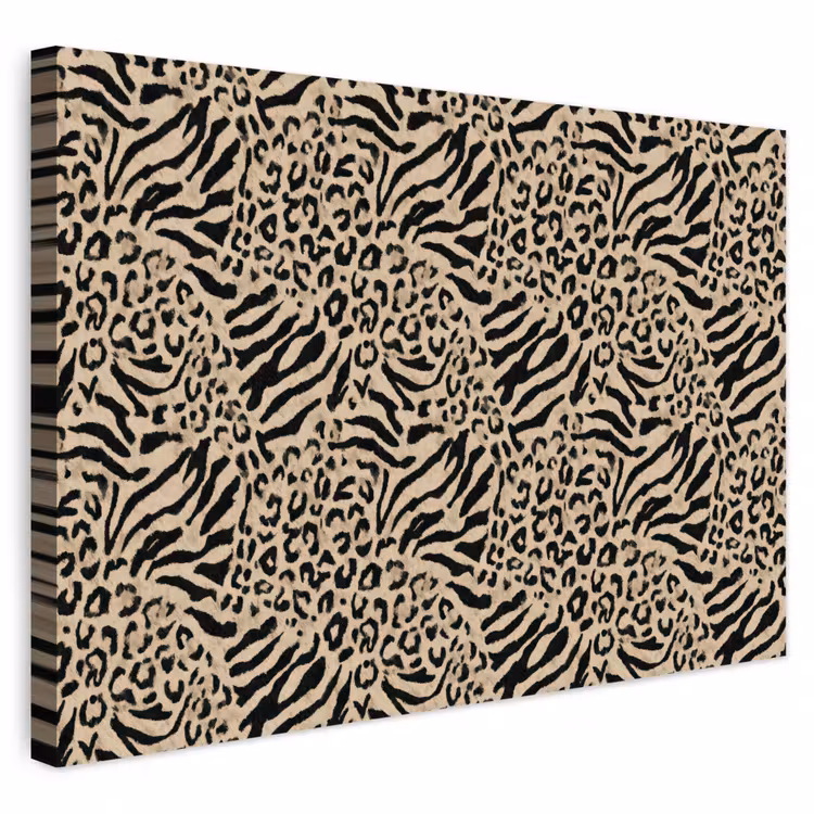 Buiten canvas - Giraf - Zebra - Motief - Bruin — 1