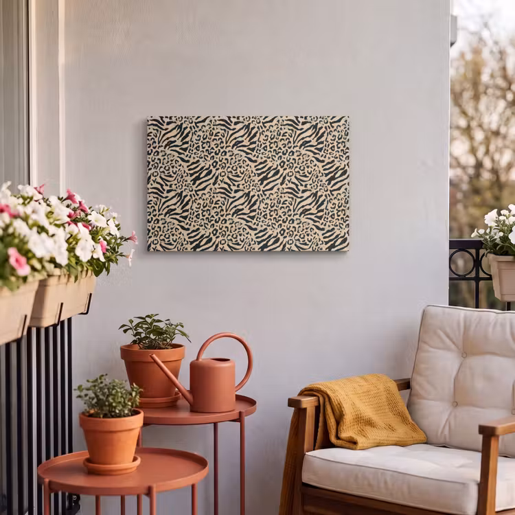 Buiten canvas - Giraf - Zebra - Motief - Bruin — 4