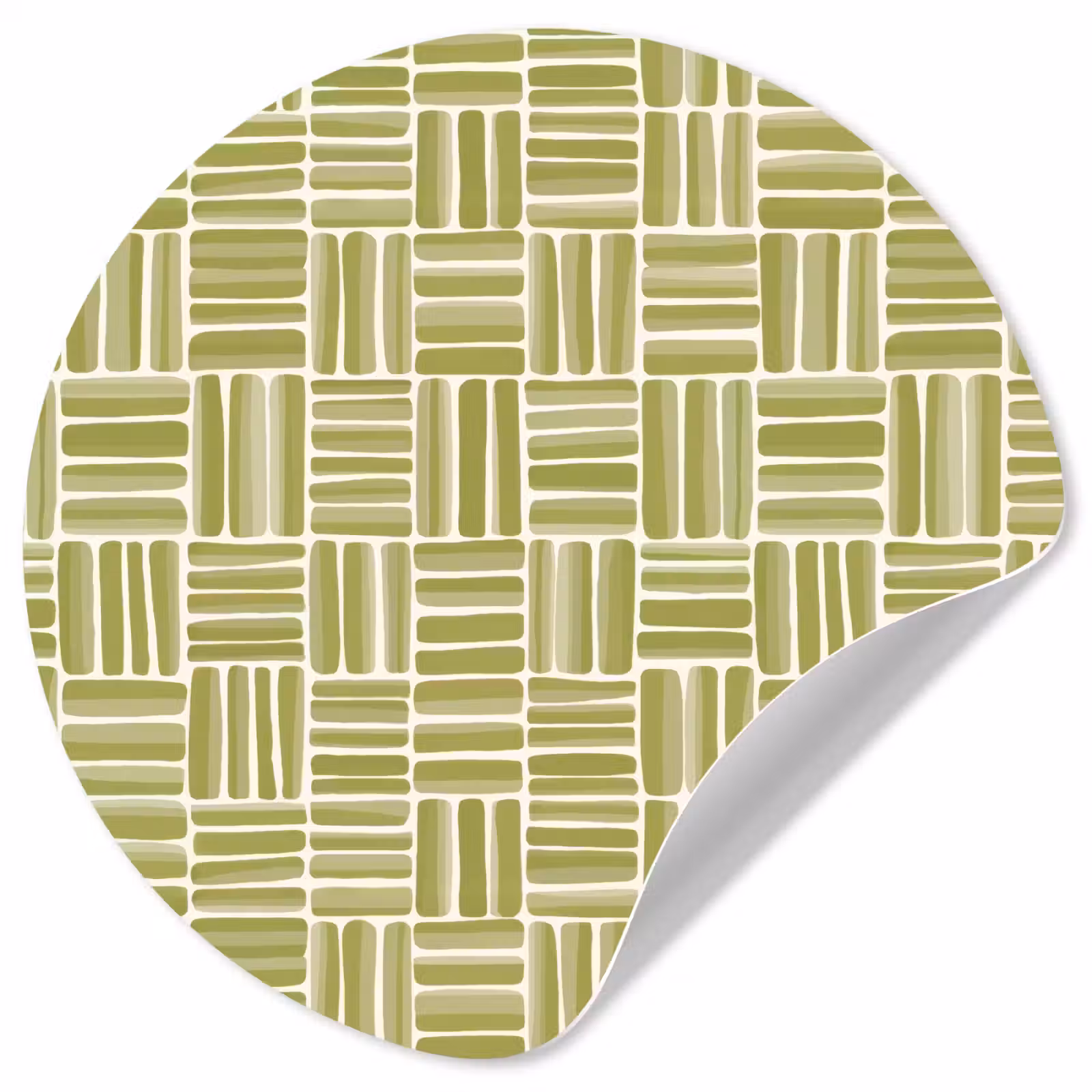 Behangcirkel - Vlecht - Patroon - Groen — 1