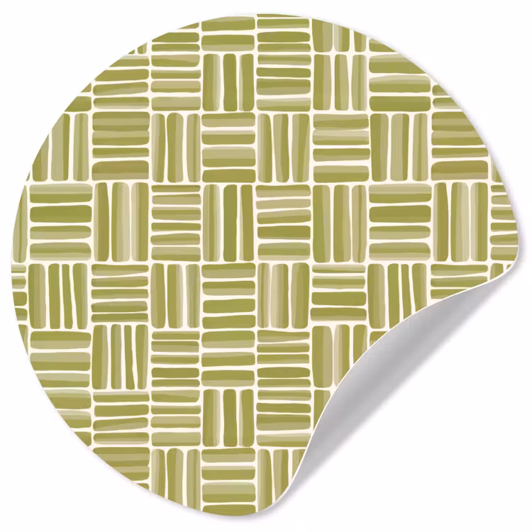 Behangcirkel - Vlecht - Patroon - Groen — 1