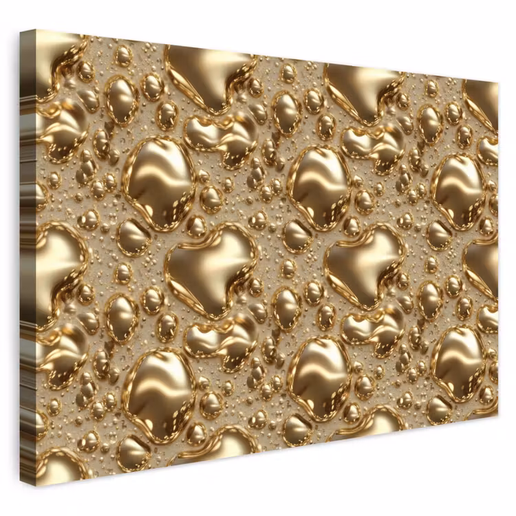 Buiten canvas - Druppels - Organisch - Goud — 1