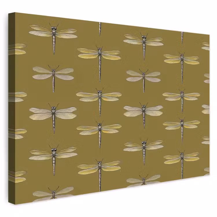 Buiten canvas - Libellen - Patroon - Groen — 1