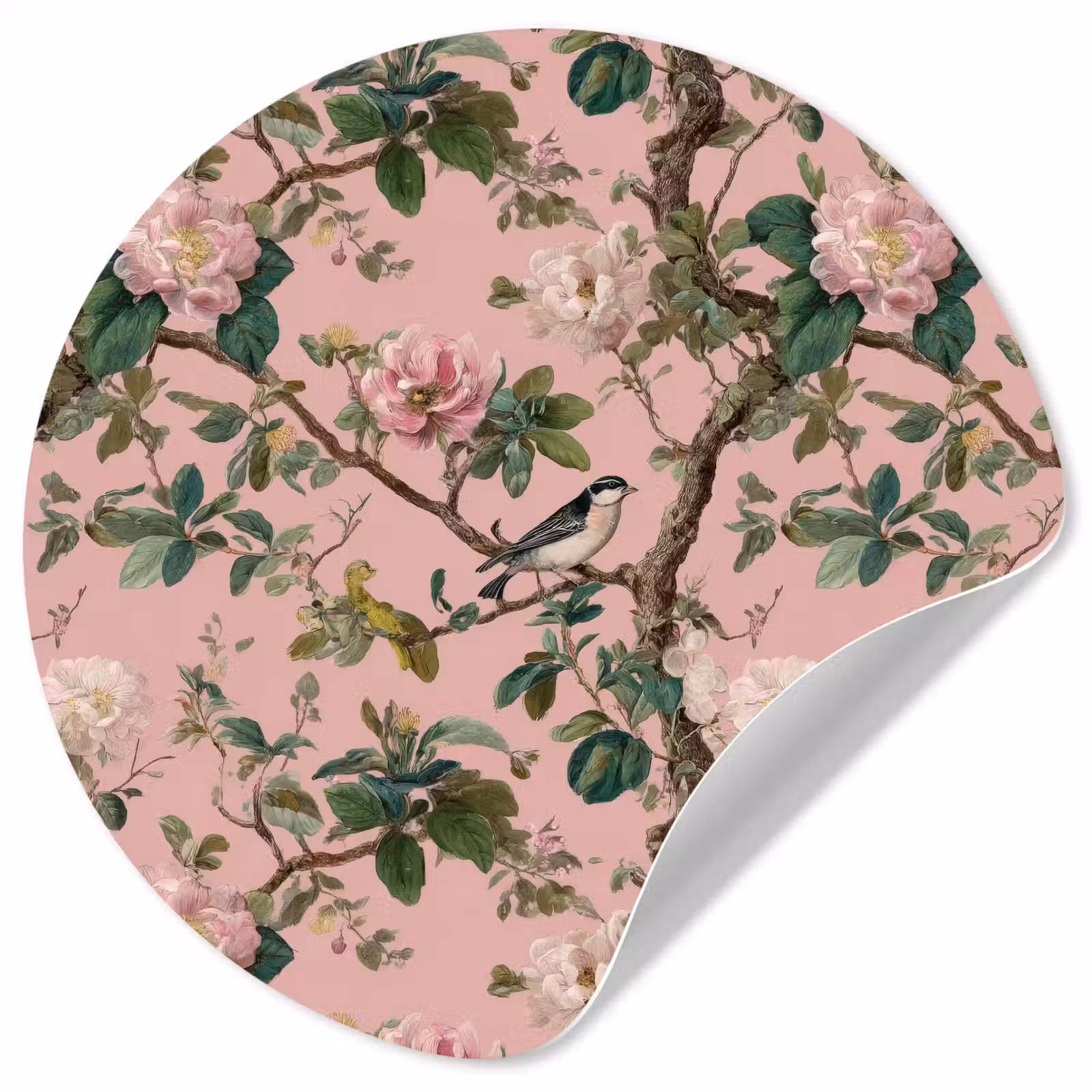 Behangcirkel - Pioenrozen - Botanisch - Vogel — 1