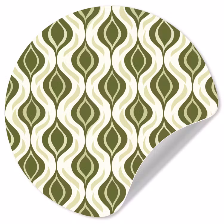 Behangcirkel - Patroon - Retro - Groen — 1