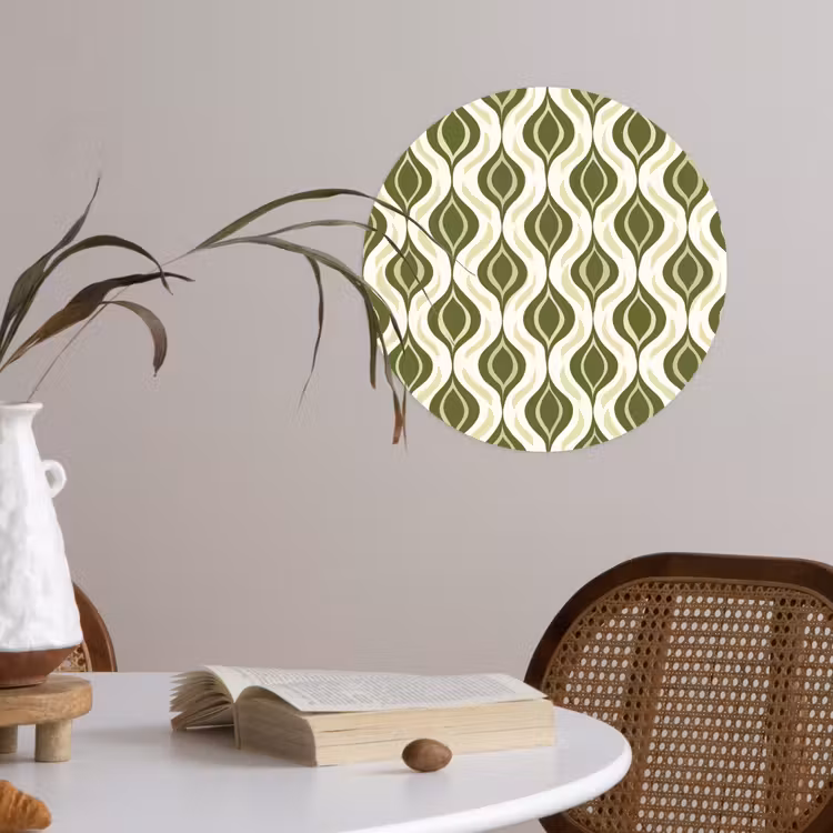 Behangcirkel - Patroon - Retro - Groen — 4