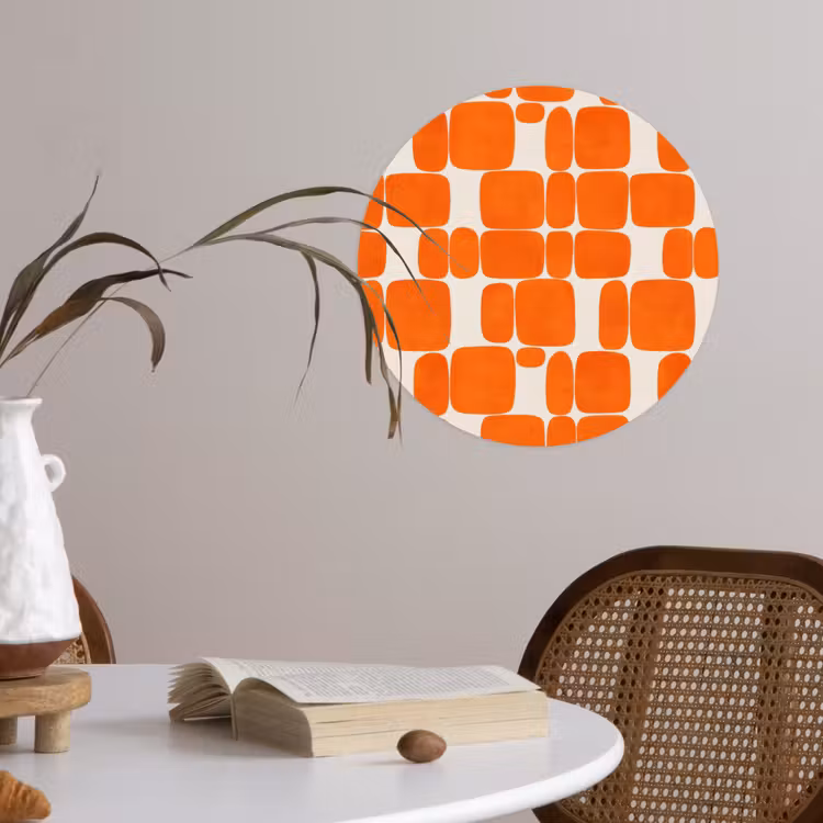Behangcirkel - Patroon - Retro - Oranje — 4