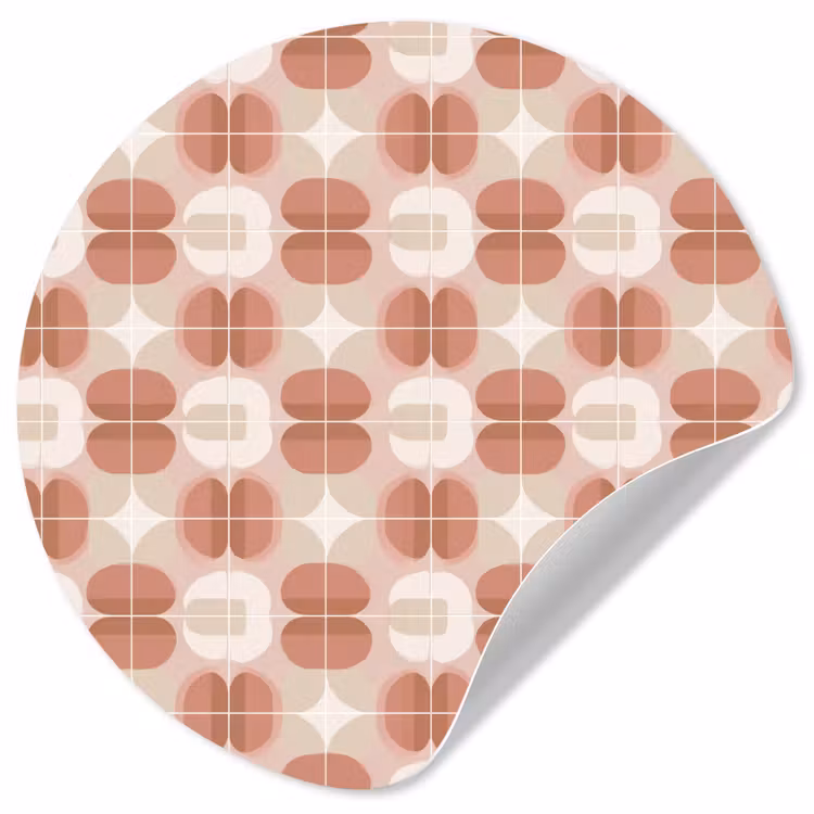 Behangcirkel - Retro - Klassiek - Roze — 1