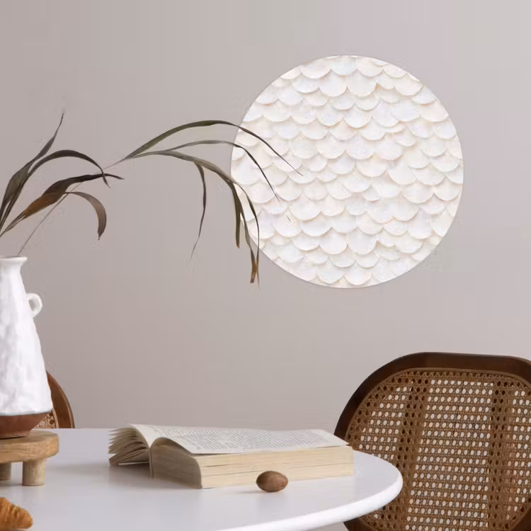 Behangcirkel - Schubben - Wit - Elegant — 4