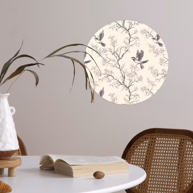 Behangcirkel - Takken - Vogels - Beige — 4