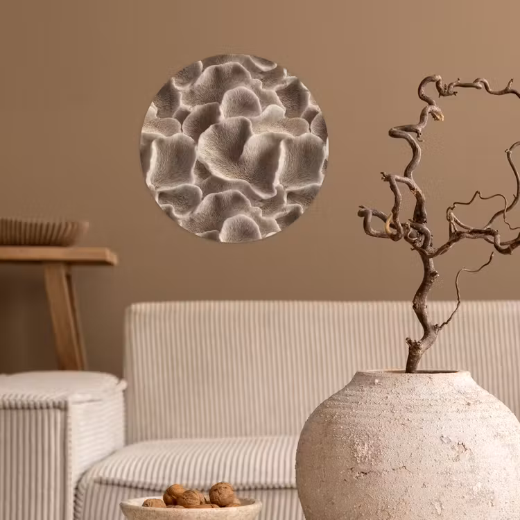 Behangcirkel - Waaiervorm - Beige - Vezel textuur — 2