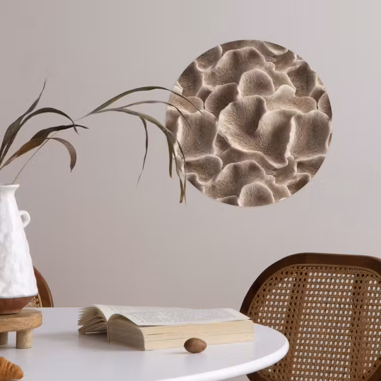 Behangcirkel - Waaiervorm - Beige - Vezel textuur — 4
