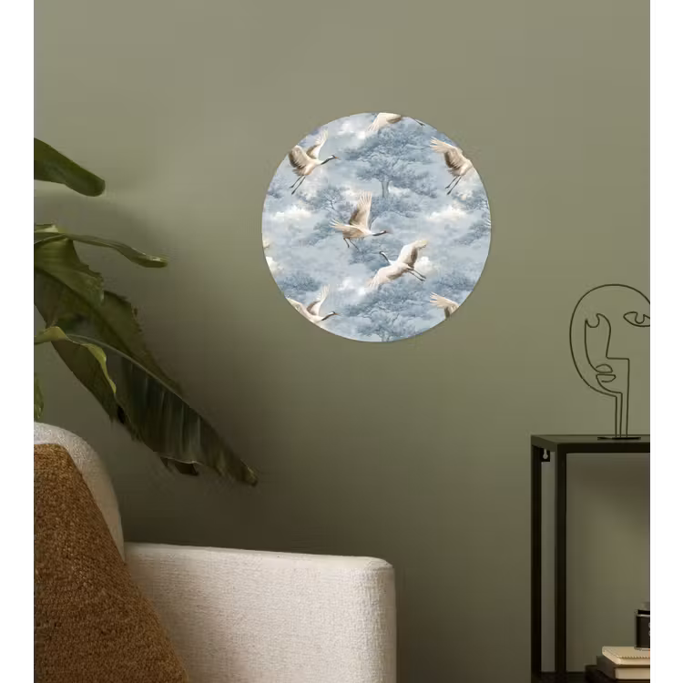 Behangcirkel - Wolken - Kraanvogels - Blauw — 3