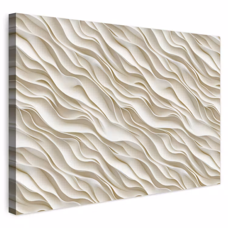 Buiten canvas - Golven - Wit - Minimalistisch — 1