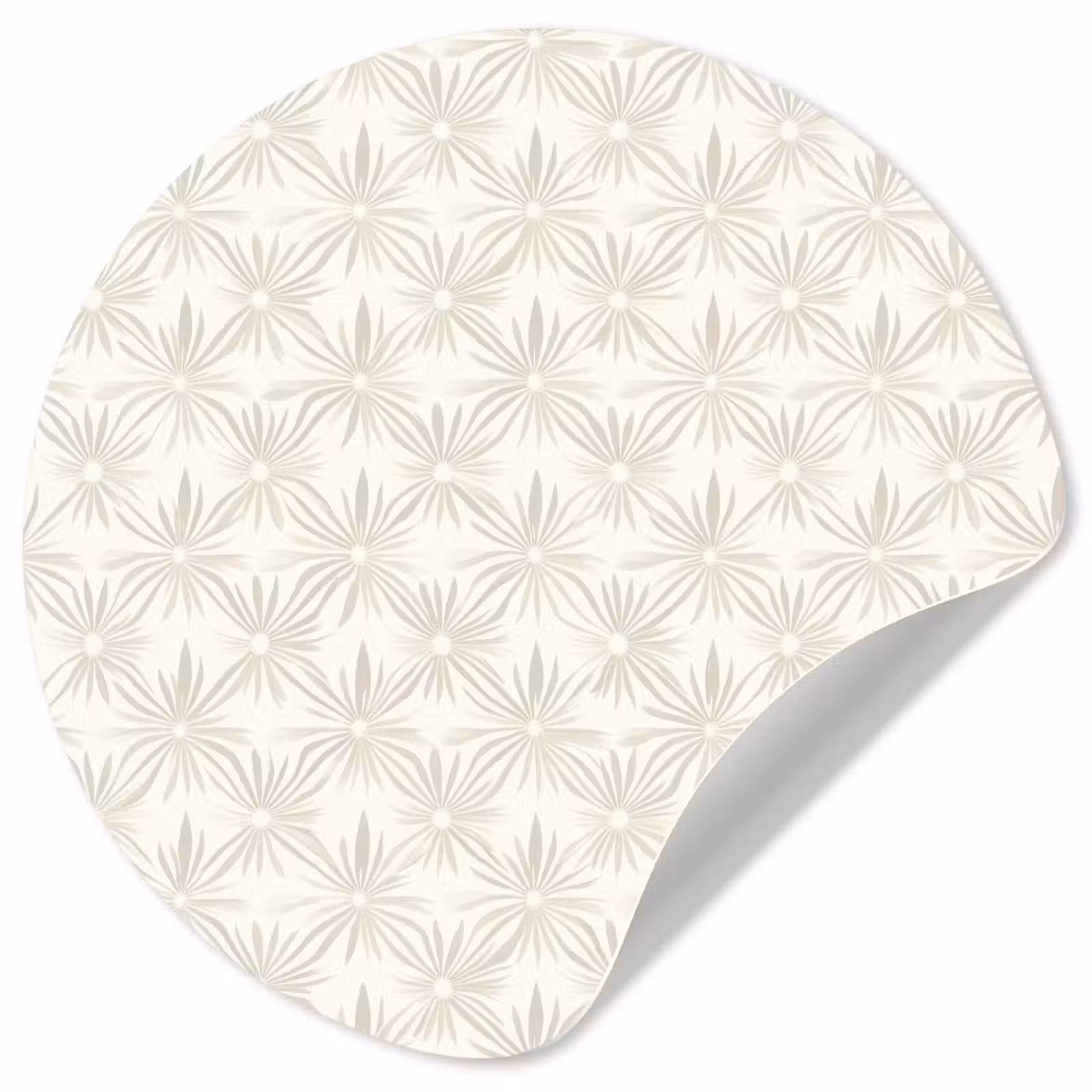 Behangcirkel - Patroon - Bloemen - Beige — 1