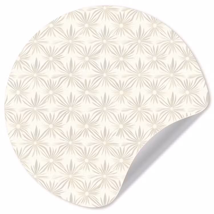 Behangcirkel - Patroon - Bloemen - Beige — 1