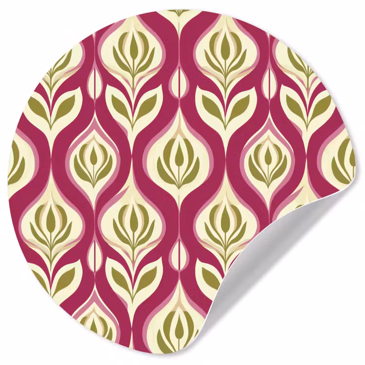 Behangcirkel - Retro - Floraal - Paars — 1