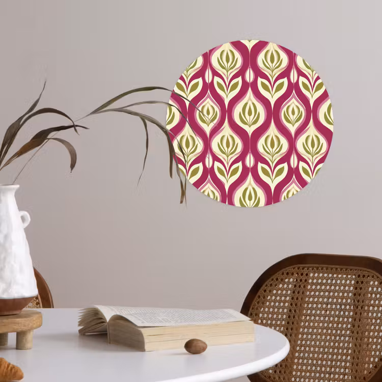 Behangcirkel - Retro - Floraal - Paars — 4