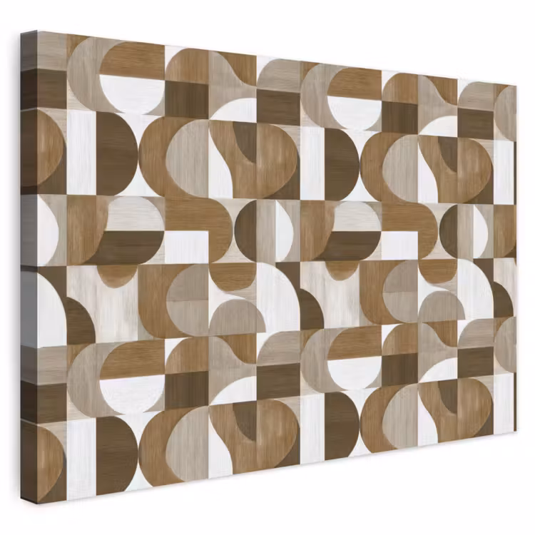 Buiten canvas - Abstract - Retro - Bruin — 1