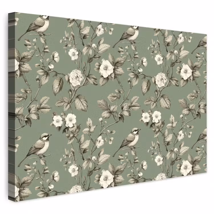 Buiten canvas - Botanisch - Vogels - Groen — 1