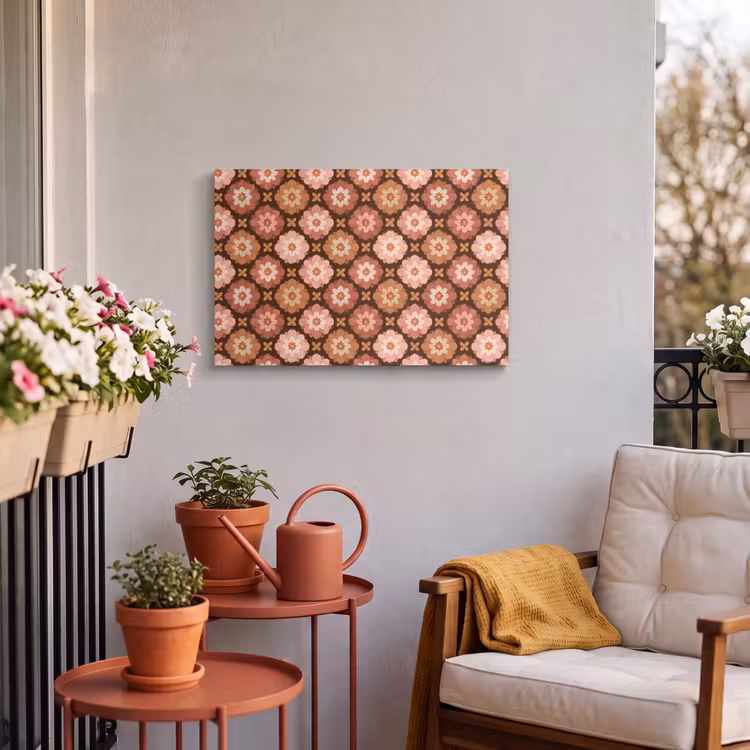 Buiten canvas - Geometrisch - Bloemen - Kleurrijk — 4