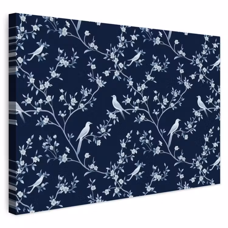 Buiten canvas - Grafisch - Bloesemtak - Blauw — 1