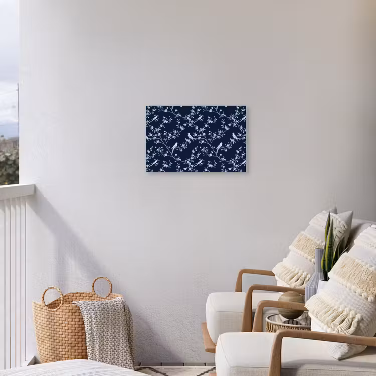 Buiten canvas - Grafisch - Bloesemtak - Blauw — 4