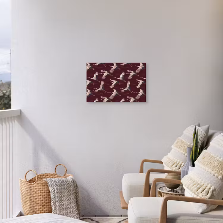 Buiten canvas - Kraanvogels - Klassiek - Bordeaux — 4