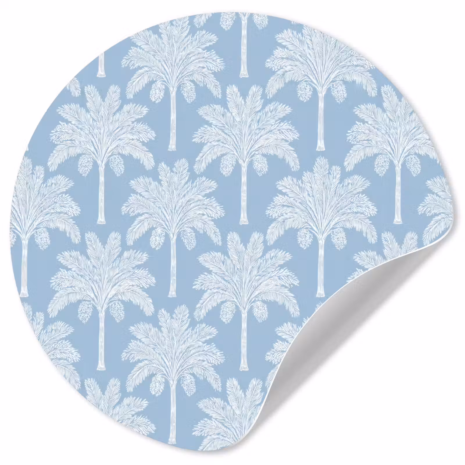 Behangcirkel - Palmboom - Modern - Blauw — 1