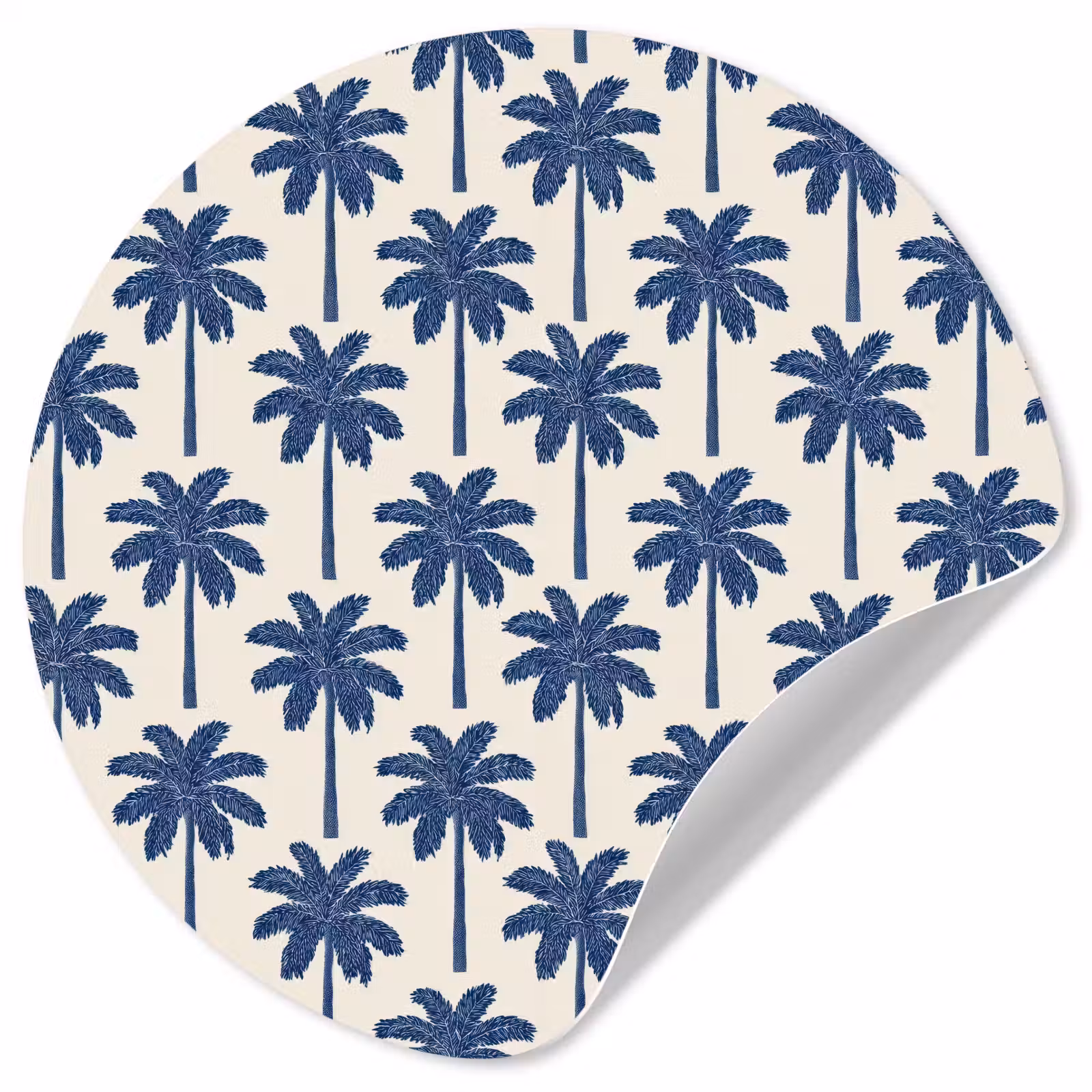 Behangcirkel - Symmetrisch - Palm - Blauw — 1